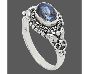 Blue Fire Labradorite Ring size-7 SDR242821 R-1286, 7x5 mm