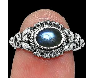 Blue Fire Labradorite Ring size-7 SDR242823 R-1286, 7x5 mm