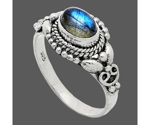 Blue Fire Labradorite Ring size-7 SDR242823 R-1286, 7x5 mm