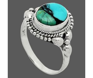 Lucky Charm Tibetan Turquoise Ring size-8 SDR242835 R-1286, 8x10 mm