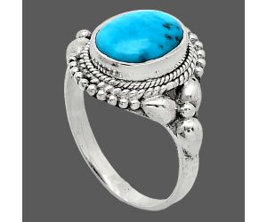 Natural Turquoise Morenci Mine Ring size-7 SDR242839 R-1286, 8x10 mm