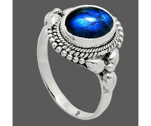 Blue Fire Labradorite Ring size-8 SDR242862 R-1286, 8x10 mm