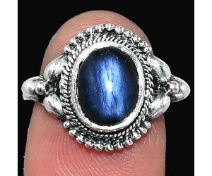 Blue Fire Labradorite Ring size-8.5 SDR242863 R-1286, 8x10 mm