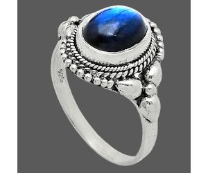 Blue Fire Labradorite Ring size-8.5 SDR242863 R-1286, 8x10 mm