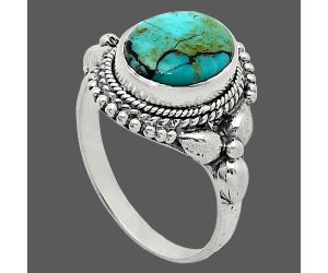 Lucky Charm Tibetan Turquoise Ring size-7 SDR242870 R-1286, 8x10 mm