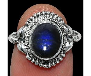 Blue Fire Labradorite Ring size-7 SDR242895 R-1286, 8x10 mm