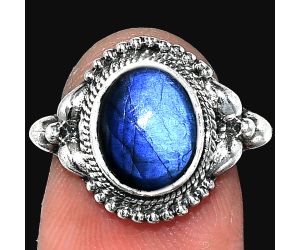 Blue Fire Labradorite Ring size-7 SDR242896 R-1286, 8x10 mm