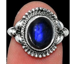 Blue Fire Labradorite Ring size-8 SDR242912 R-1286, 8x10 mm