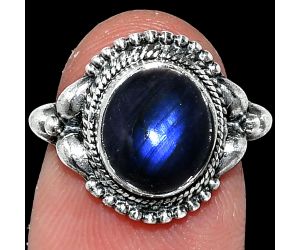 Blue Fire Labradorite Ring size-5 SDR242915 R-1286, 8x10 mm