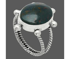 Blood Stone Ring size-8 SDR242924 R-1268, 12x16 mm