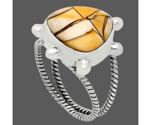 Brecciated Mookaite Ring size-7 SDR242932 R-1268, 14x14 mm