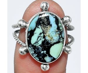 Lucky Charm Tibetan Turquoise Ring size-8 SDR242934 R-1268, 12x16 mm