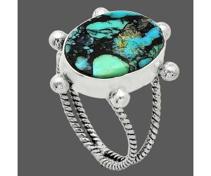 Lucky Charm Tibetan Turquoise Ring size-8 SDR242934 R-1268, 12x16 mm