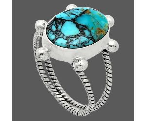 Lucky Charm Tibetan Turquoise Ring size-8 SDR242941 R-1268, 11x15 mm