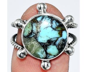 Lucky Charm Tibetan Turquoise Ring size-7.5 SDR242942 R-1268, 13x13 mm