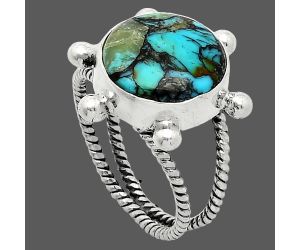 Lucky Charm Tibetan Turquoise Ring size-7.5 SDR242942 R-1268, 13x13 mm