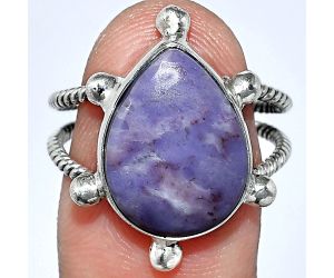 Lavender Jade Ring size-8.5 SDR242944 R-1268, 12x16 mm