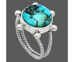 Lucky Charm Tibetan Turquoise Ring size-9 SDR242947 R-1268, 13x13 mm