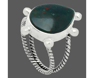 Blood Stone Ring size-7 SDR242948 R-1268, 12x16 mm