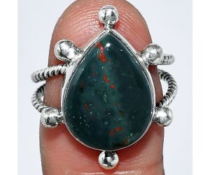 Blood Stone Ring size-8 SDR242950 R-1268, 12x16 mm