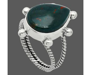 Blood Stone Ring size-8 SDR242950 R-1268, 12x16 mm
