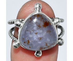 Robinson Ranch Plume Agate Ring size-8.5 SDR242952 R-1268, 14x14 mm