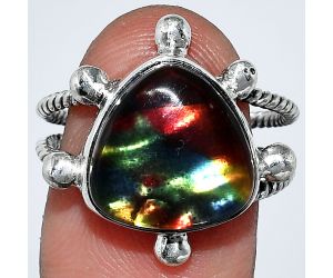 Dichroic Glass Ring size-8.5 SDR242962 R-1268, 13x13 mm