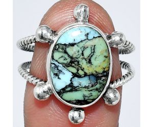 Lucky Charm Tibetan Turquoise Ring size-9 SDR242992 R-1268, 11x14 mm