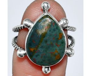 Blood Stone Ring size-8 SDR242993 R-1268, 12x16 mm