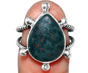 Blood Stone Ring size-7.5 SDR243003 R-1268, 12x16 mm