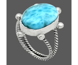 Larimar (Dominican Republic) Ring size-8 SDR243014 R-1268, 12x17 mm