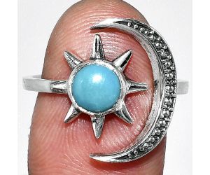 Adjustable Star Moon - Sleeping Beauty Turquoise Ring size-8.5 SDR243026 R-1015, 6x6 mm