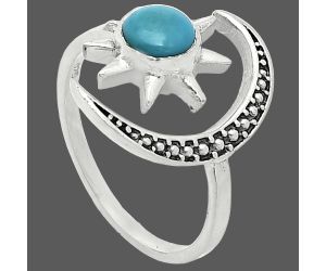 Adjustable Star Moon - Sleeping Beauty Turquoise Ring size-8.5 SDR243026 R-1015, 6x6 mm