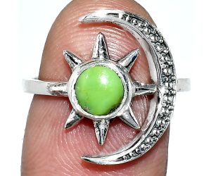 Adjustable Star Moon - Green Mohave Turquoise Ring size-7 SDR243030 R-1015, 6x6 mm