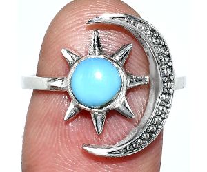 Adjustable Star Moon - Sleeping Beauty Turquoise Ring size-8 SDR243031 R-1015, 6x6 mm