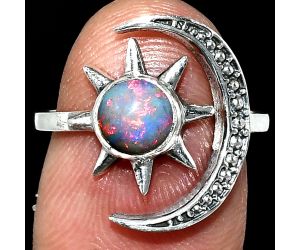 Adjustable Star Moon - Ethiopian Opal Ring size-7 SDR243045 R-1015, 6x6 mm