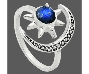 Adjustable Star Moon - Blue Fire Labradorite Ring size-8 SDR243051 R-1015, 6x6 mm