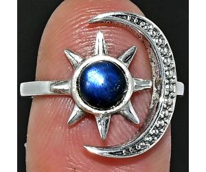 Adjustable Star Moon - Blue Fire Labradorite Ring size-7 SDR243053 R-1015, 6x6 mm