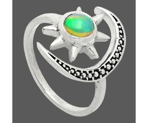 Adjustable Star Moon - Ethiopian Opal Ring size-7 SDR243075 R-1015, 6x6 mm