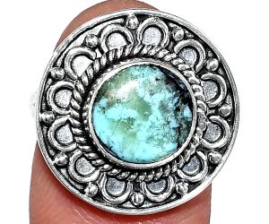 Lucky Charm Tibetan Turquoise Ring size-7 SDR243079 R-1256, 9x9 mm