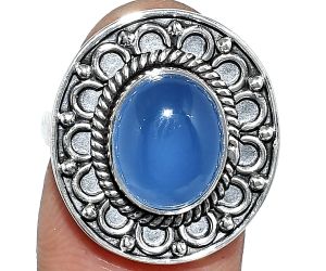 Blue Chalcedony Ring size-7 SDR243084 R-1256, 9x11 mm