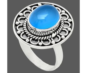 Blue Chalcedony Ring size-7 SDR243084 R-1256, 9x11 mm