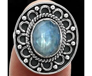 Rainbow Moonstone Checker Ring size-6 SDR243119 R-1256, 8x10 mm