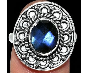 Blue Fire Labradorite Checker Ring size-8 SDR243122 R-1256, 8x10 mm