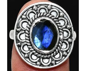 Blue Fire Labradorite Checker Ring size-8 SDR243123 R-1256, 8x10 mm