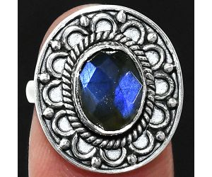 Blue Fire Labradorite Checker Ring size-6 SDR243124 R-1256, 8x10 mm