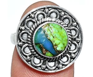 Blue Turquoise In Green Mohave Ring size-8 SDR243127 R-1256, 9x9 mm