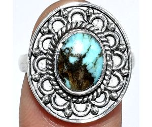 Lucky Charm Tibetan Turquoise Ring size-8 SDR243137 R-1256, 8x10 mm