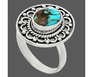 Lucky Charm Tibetan Turquoise Ring size-8 SDR243137 R-1256, 8x10 mm