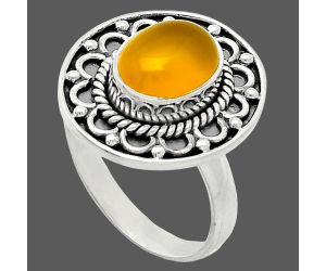 Yellow Onyx Ring size-8 SDR243140 R-1256, 8x10 mm